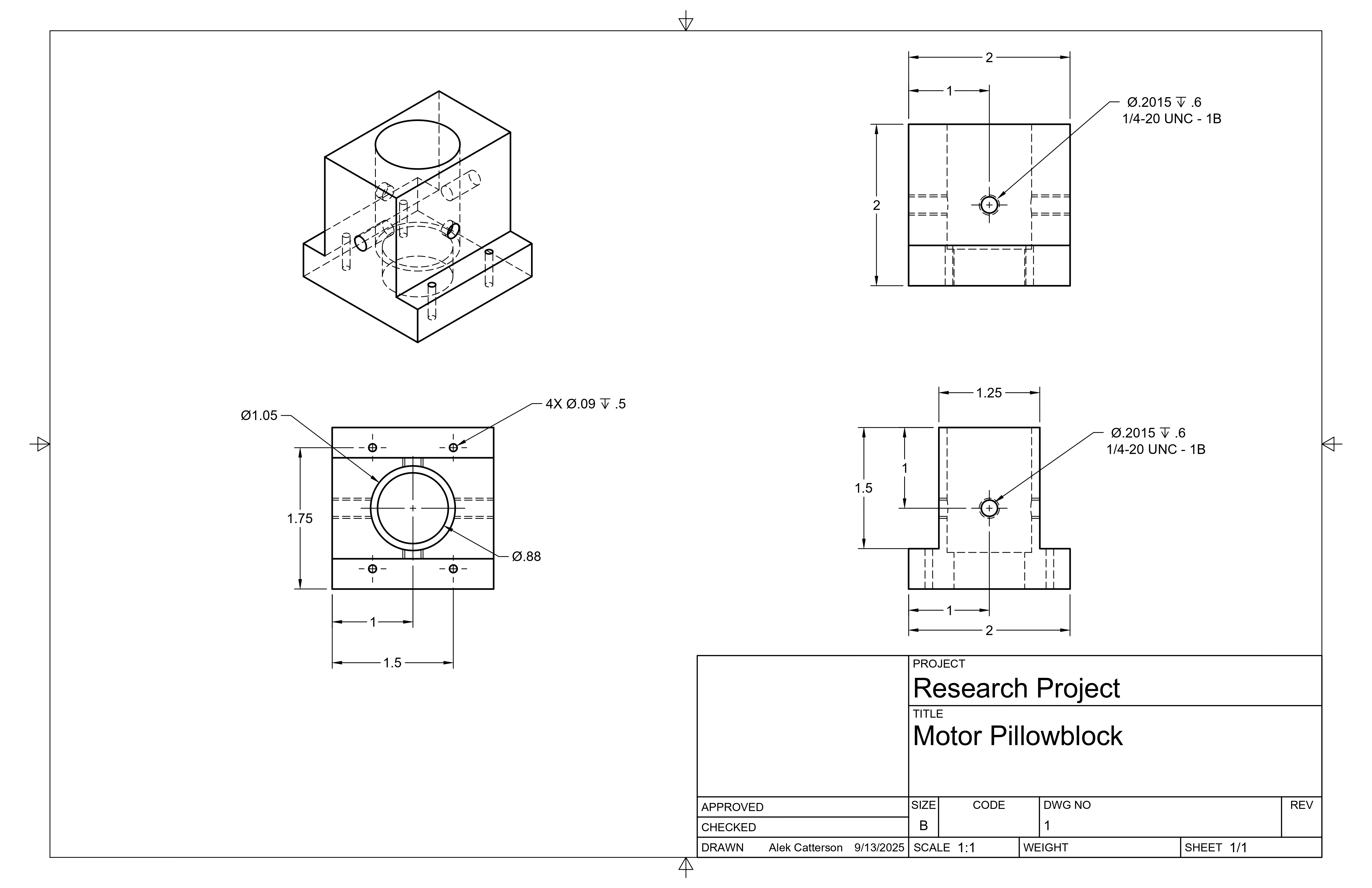 Pillow Block CAD drawing (thumbnail)